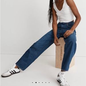 Madewell Baggy Straight Jeans in Dark Worn Indigo Wash